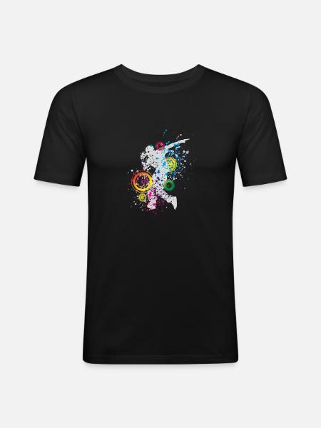 Breakdance top skirt - Men's Slim Fit T-Shirt - black