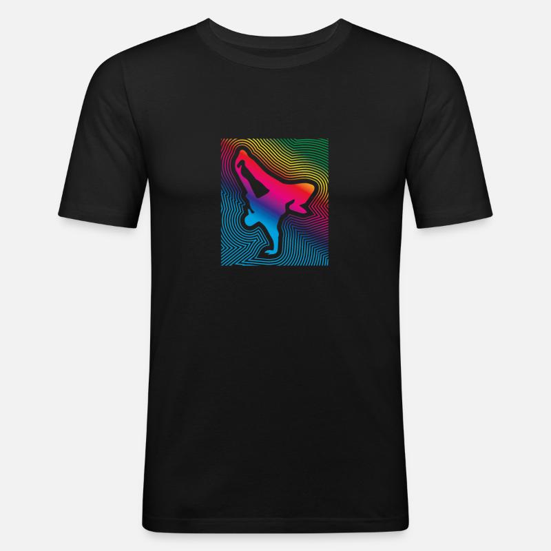 Breakdance Freeze - Männer Slim Fit T-Shirt - Schwarz