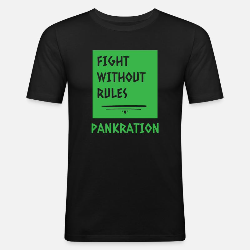 Kampf ohne Regeln Pankration - Männer Slim Fit T-Shirt - Schwarz