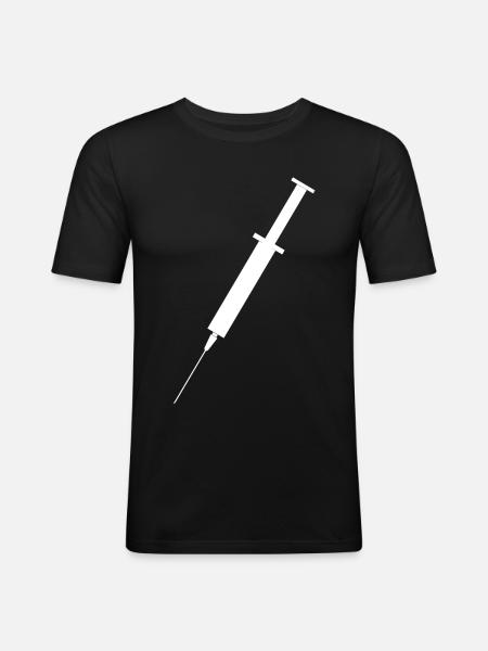 Spritze - Männer Slim Fit T-Shirt - Schwarz