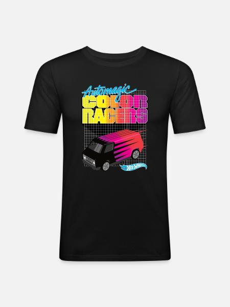 Hot Wheels Vintage Automagic Color Racers - Herre Slim Fit T-Shirt - sort