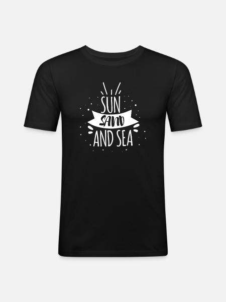 sun and sea - Men's Slim Fit T-Shirt - black