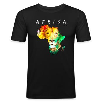 Afrique - T-shirt près du corps Homme - noir - Devant - Nik (191cm)