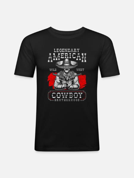 Wild West USA Cowboy Boots - Men's Slim Fit T-Shirt - black