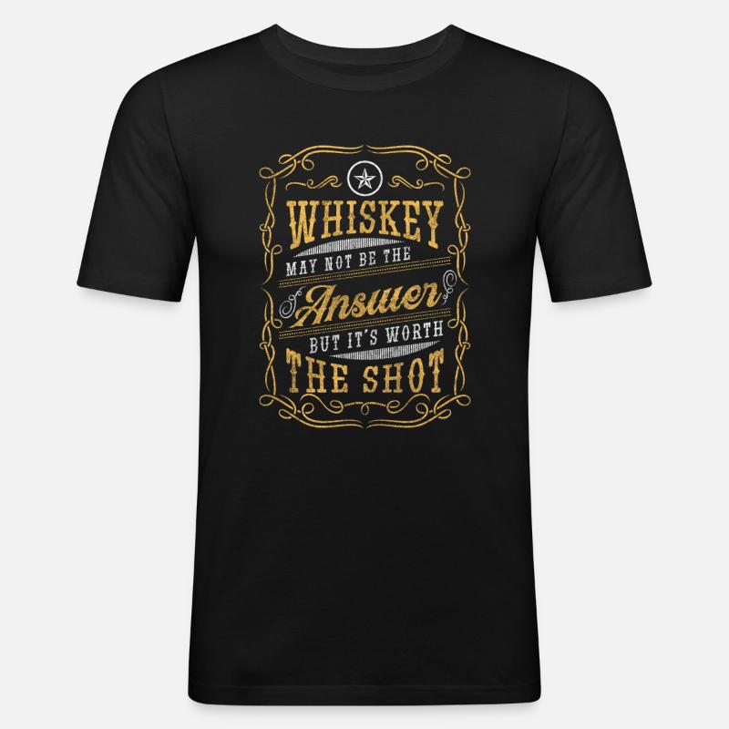 Alkohol Trinker Barkeeper Scotch - Männer Slim Fit T-Shirt - Schwarz