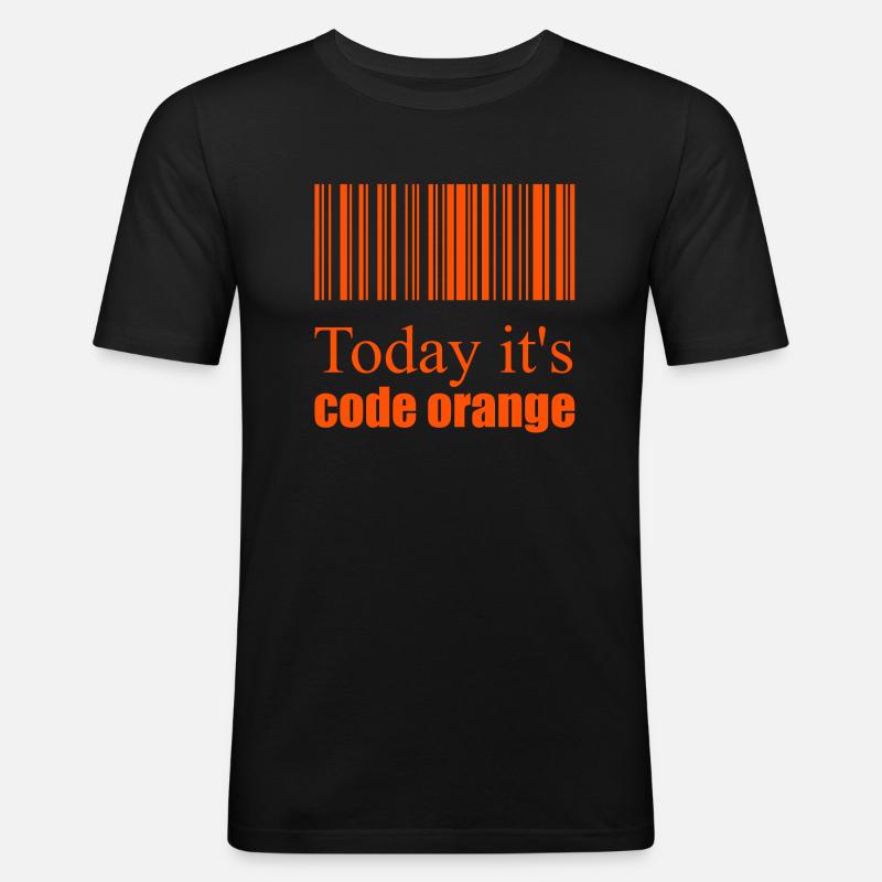 Code orange - Männer Slim Fit T-Shirt - Schwarz