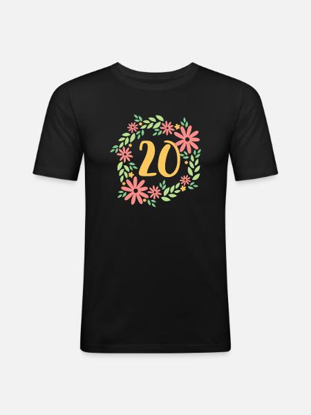 20th Birthday Gift - Men's Slim Fit T-Shirt - black