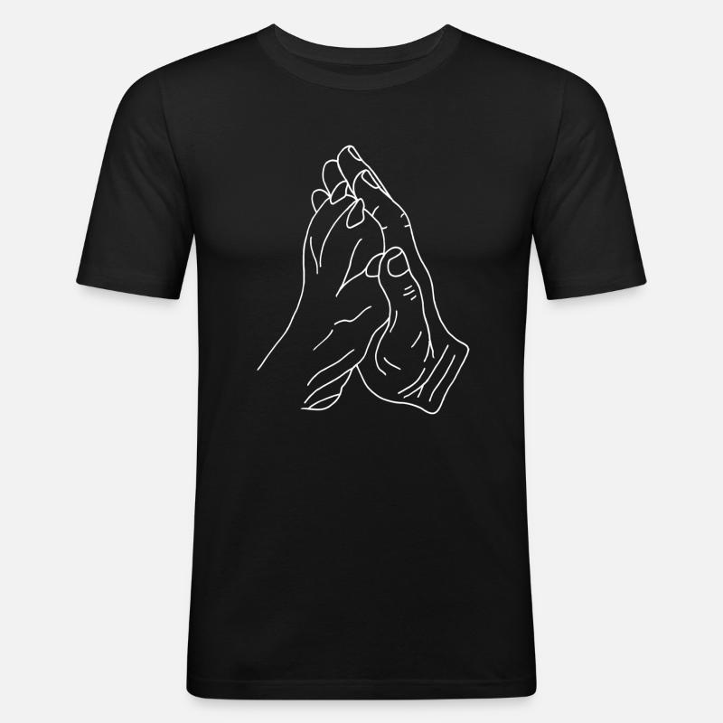 Hand mit Pfote - Männer Slim Fit T-Shirt - Schwarz