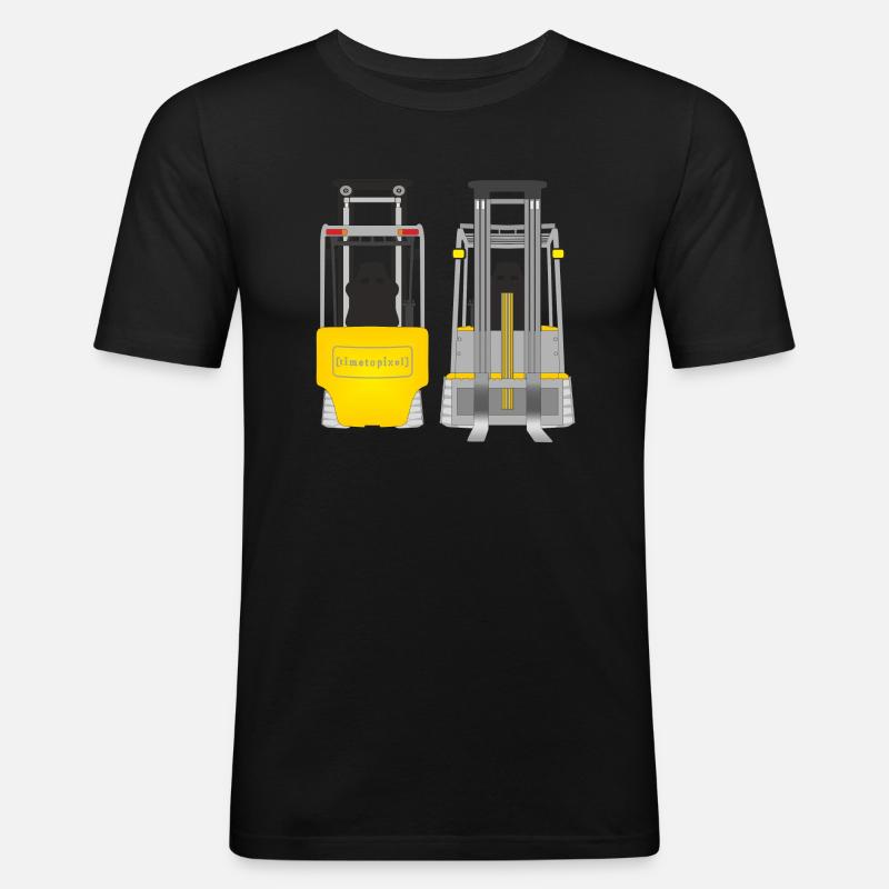 Stapler - Männer Slim Fit T-Shirt - Schwarz