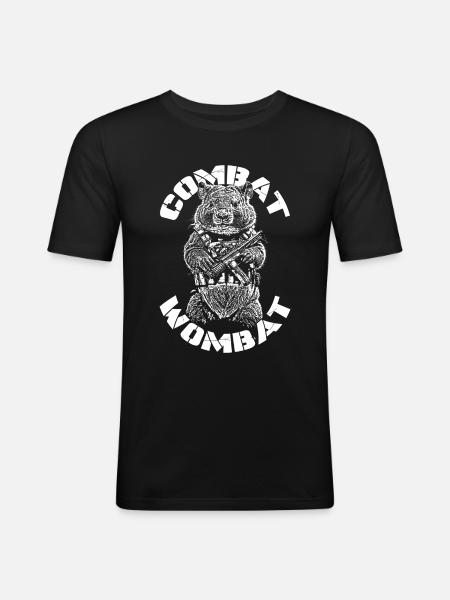 Combat Wombat - Shirt - Männer Slim Fit T-Shirt - Schwarz