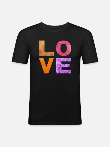 L O V E - Men's Slim Fit T-Shirt - black