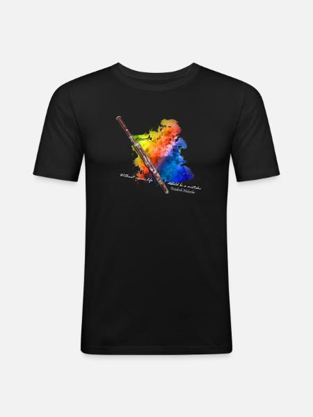 basson - T-shirt près du corps Homme - noir
