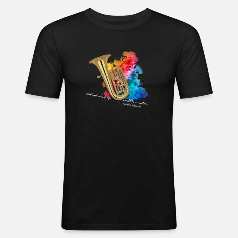 tuba - Männer Slim Fit T-Shirt - Schwarz