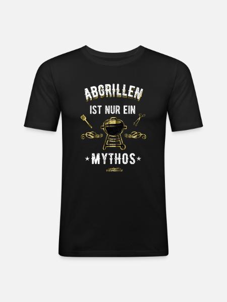 Abgrillen - Männer Slim Fit T-Shirt - Schwarz