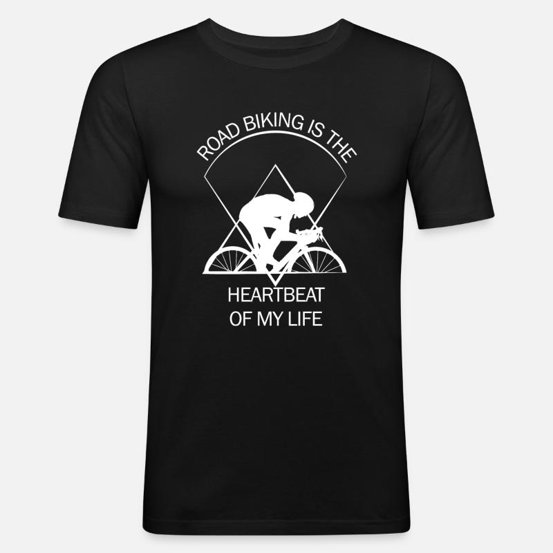 Rennrad - Männer Slim Fit T-Shirt - Schwarz