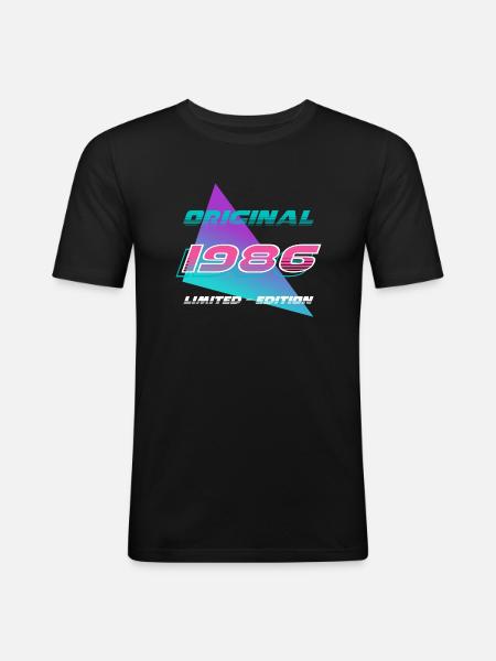 Édition limitée fête d’anniversaire Vintage 1986 - T-shirt près du corps Homme - noir