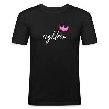 18e anniversaire 18 ans dix-huit - T-shirt près du corps Homme - noir - Devant - Nik (191cm)