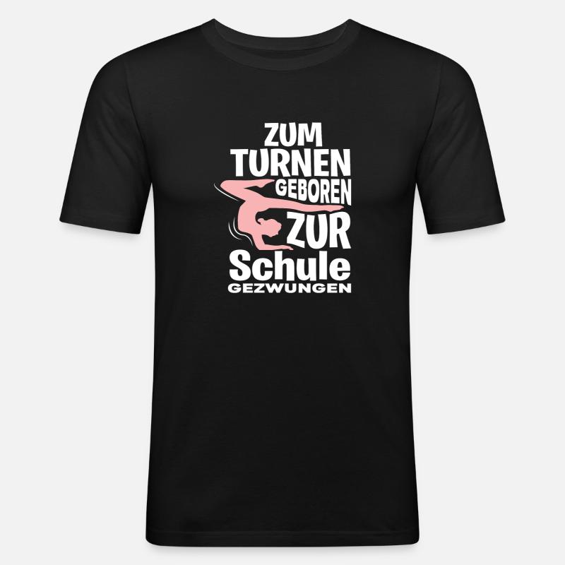 Turnen Schule - Männer Slim Fit T-Shirt - Schwarz
