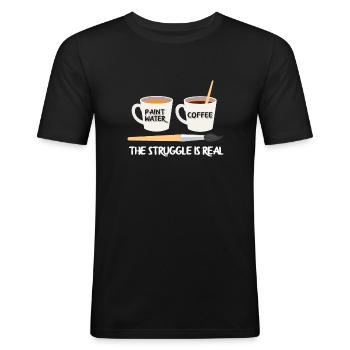 Kunst Kreative Künstler Lehrer Maler Kunstlehrer - Männer Slim Fit T-Shirt - Schwarz - Vorne - Nik (191cm)