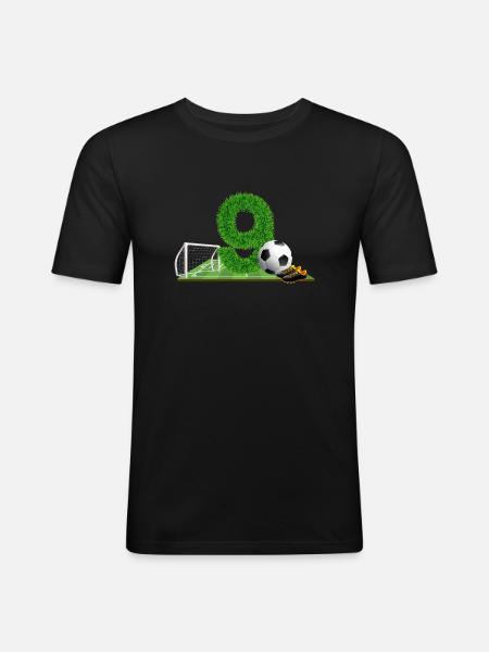 9 ans 9 ans footballeur - T-shirt près du corps Homme - noir