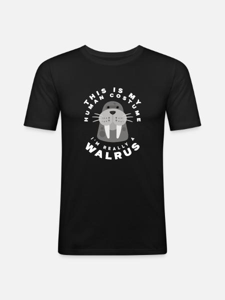 Funny Walrus Walrus Gift - Men's Slim Fit T-Shirt - black