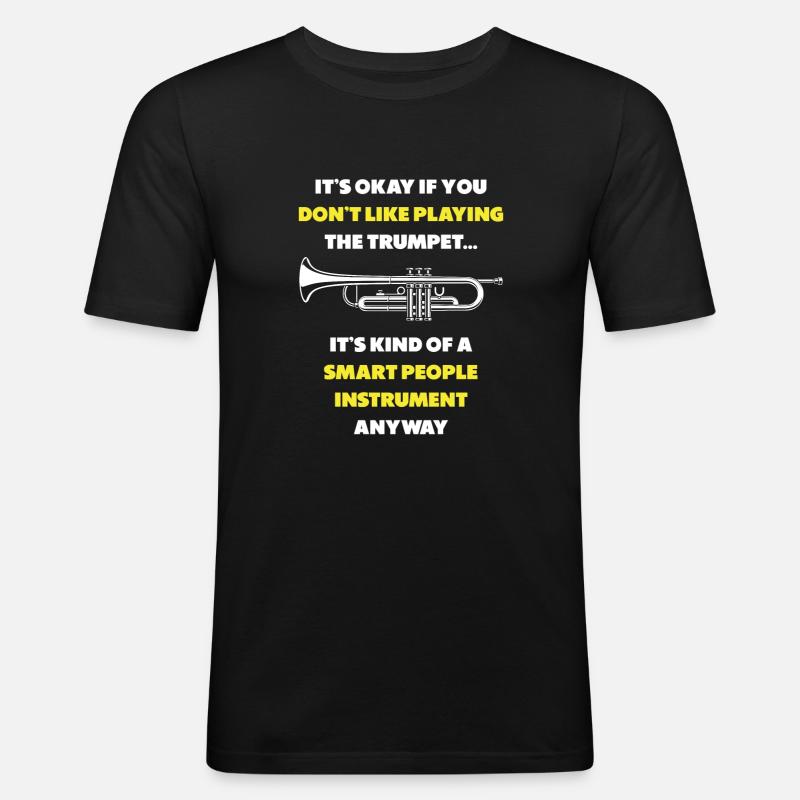 Trompete - Männer Slim Fit T-Shirt - Schwarz