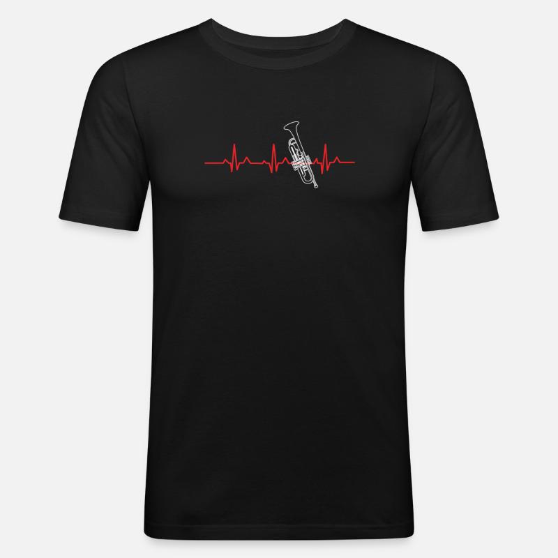 Trompete - Männer Slim Fit T-Shirt - Schwarz