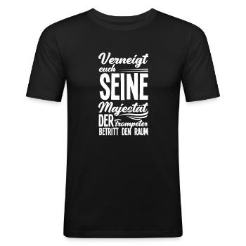 Trompete Trompeter Trompeten Spieler - Männer Slim Fit T-Shirt - Schwarz - Vorne - Nik (191cm)