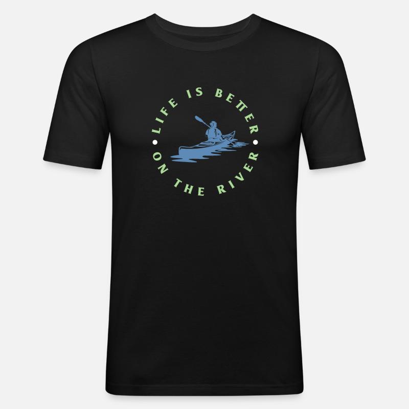 Kajak - Männer Slim Fit T-Shirt - Schwarz