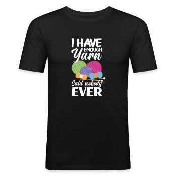 Stricken Stricknadeln Stricknadel Strickerei - Männer Slim Fit T-Shirt - Schwarz - Vorne - Nik (191cm)