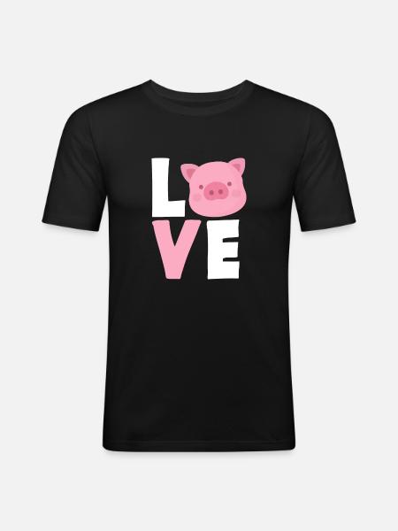 Pig Pig Pigs Gift - Men's Slim Fit T-Shirt - black