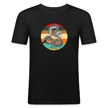 Schlange Schlange Schlange - Männer Slim Fit T-Shirt - Schwarz - Vorne - Nik (191cm)