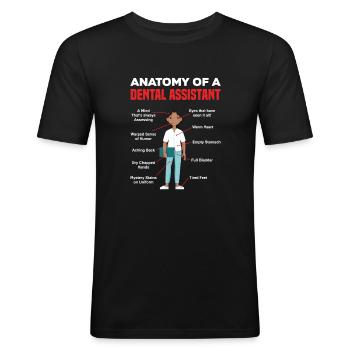 Zahnarzt Zahnarzthelfer Zahnarzthelferin Geschenk - Männer Slim Fit T-Shirt - Schwarz - Vorne - Nik (191cm)