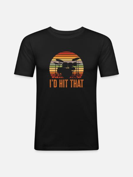 Drums Drummer Gift - Men's Slim Fit T-Shirt - black