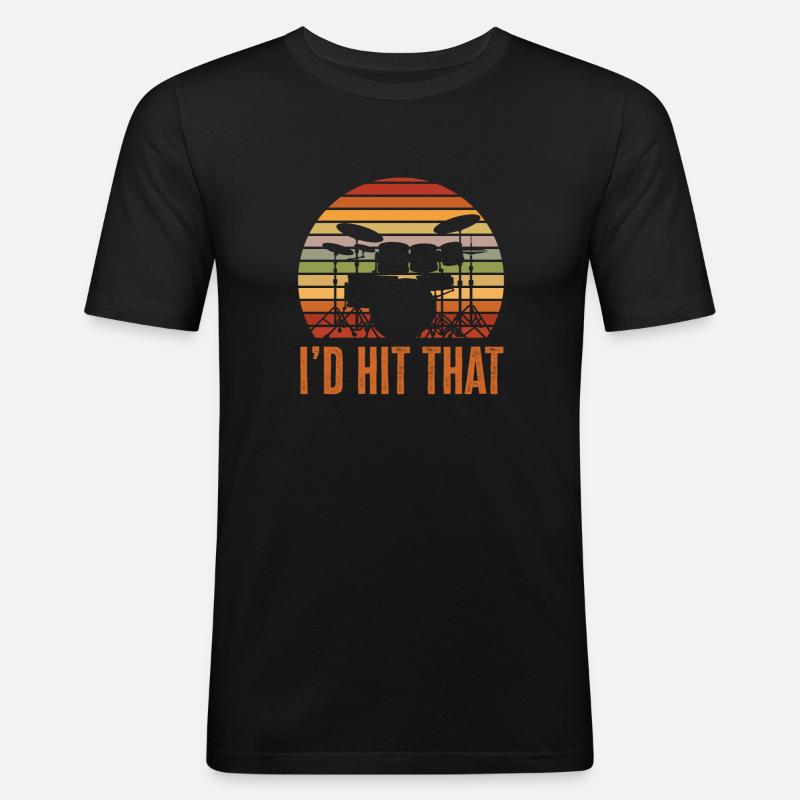 Drums Drummer Gift - Men's Slim Fit T-Shirt - black