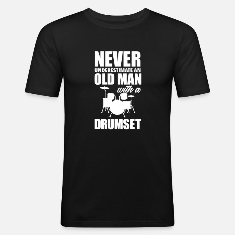 Drums Drummer Gift - Men's Slim Fit T-Shirt - black