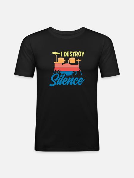 Drums Drummer Gift - Men's Slim Fit T-Shirt - black