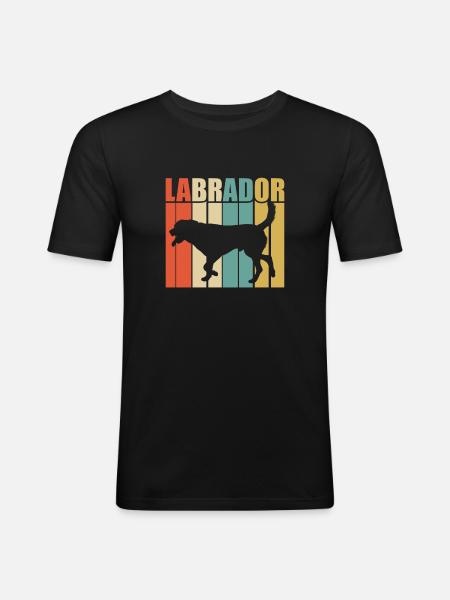 Labrador rétro - T-shirt près du corps Homme - noir