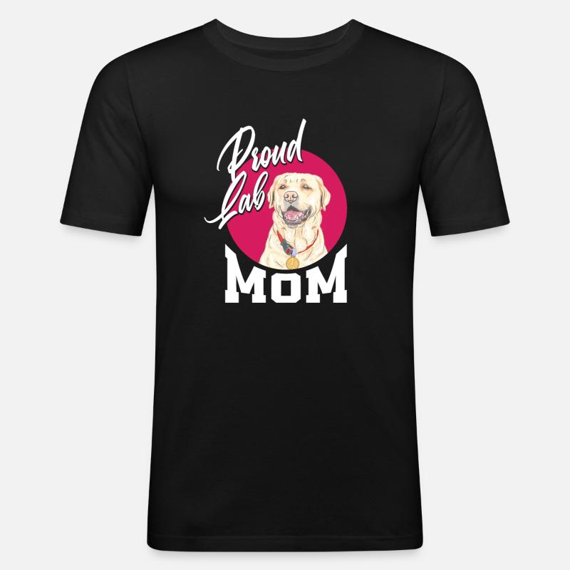 Stolze Labrador Mama - Männer Slim Fit T-Shirt - Schwarz