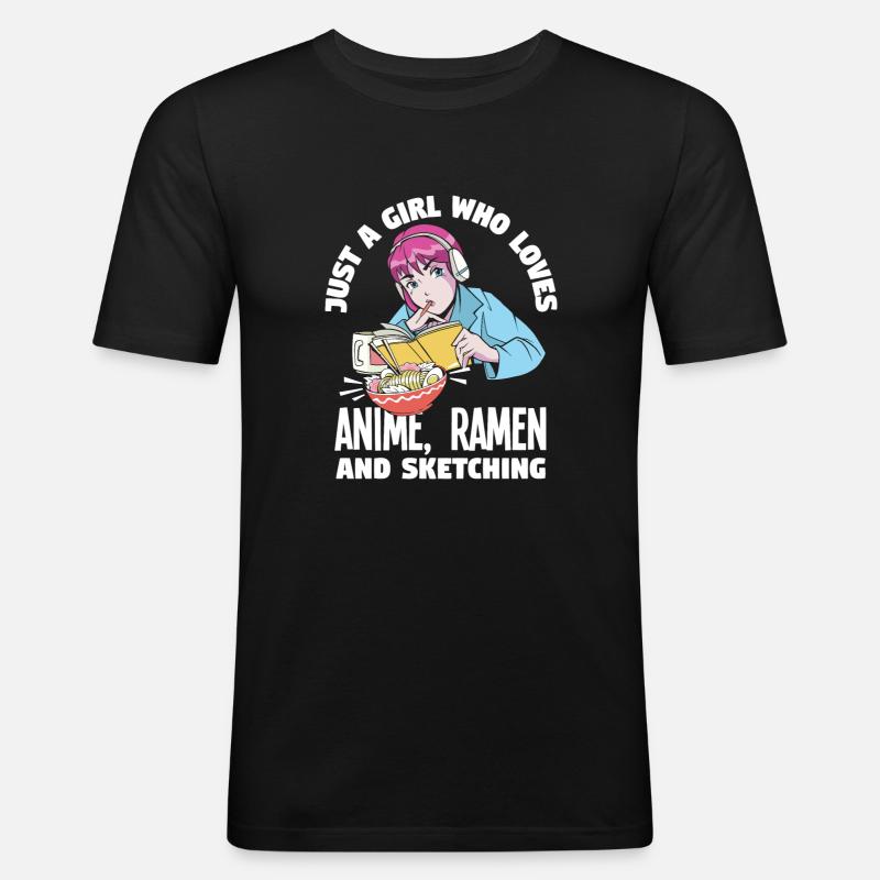 Lustiges Anime Geschenk - Männer Slim Fit T-Shirt - Schwarz