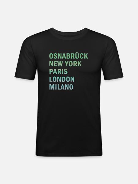 Metropole Osnabrück - Männer Slim Fit T-Shirt - Schwarz
