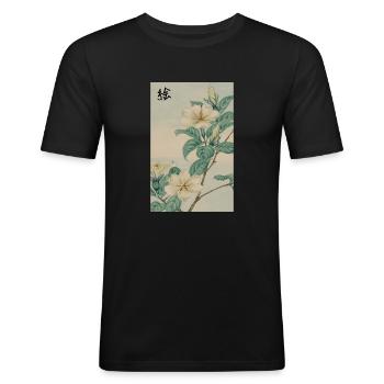 Art Watercolor Japanese Woodblock - Men's Slim Fit T-Shirt - black - Front - Nik (191cm)