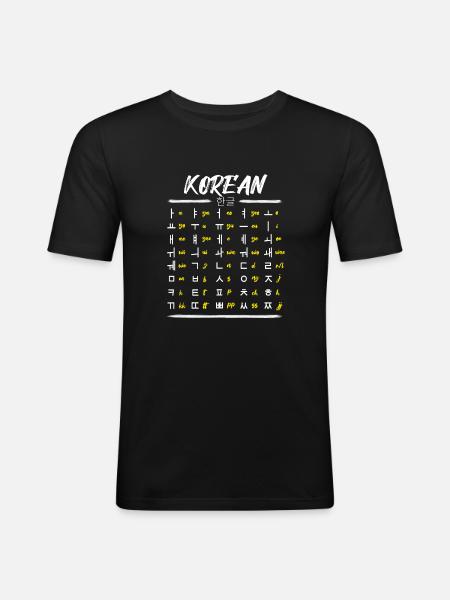 Learn Korean Hangul Characters - Men's Slim Fit T-Shirt - black