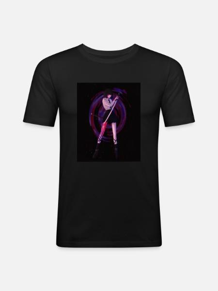 Samurai Mädchen - Männer Slim Fit T-Shirt - Schwarz