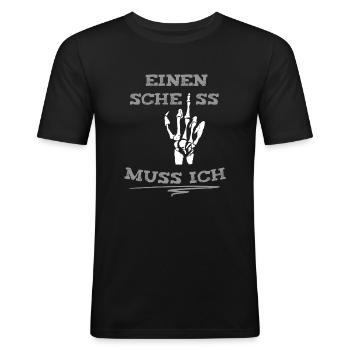Gemeiner Böser Spruch Schwarzer Humor Sarkasmus - Männer Slim Fit T-Shirt - Schwarz - Vorne - Nik (191cm)