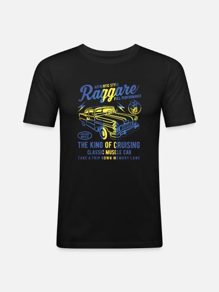 Raggare Roi de croisière Suède - T-shirt près du corps Homme - noir