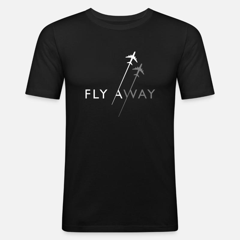 Fly away - Männer Slim Fit T-Shirt - Schwarz