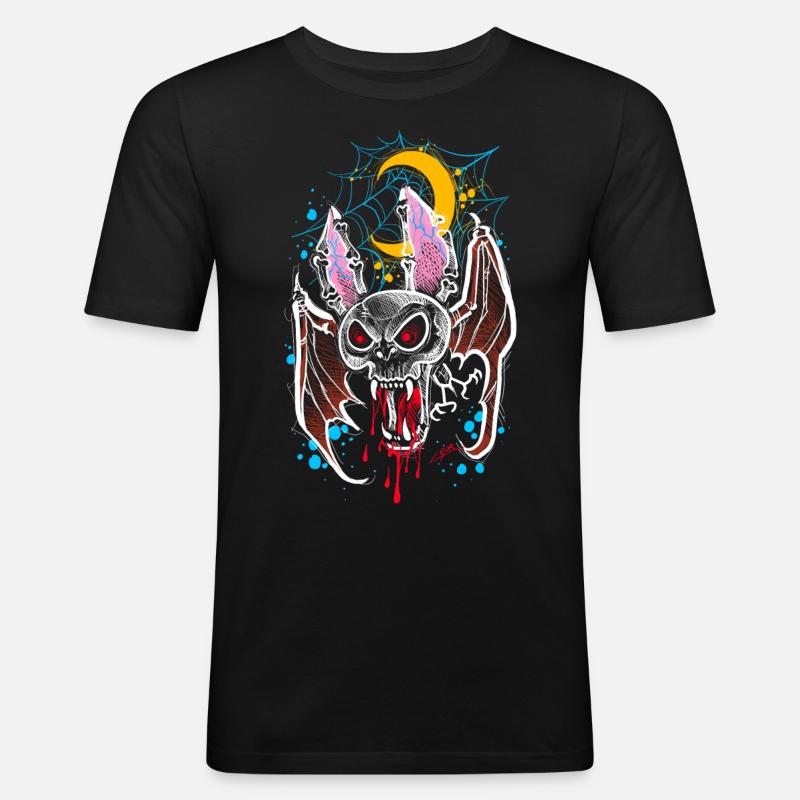 Fledermaus Vampire Gothic - Männer Slim Fit T-Shirt - Schwarz