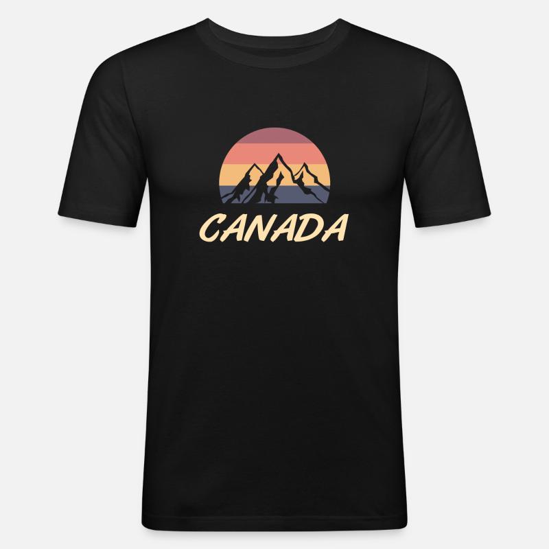 Kanada - Männer Slim Fit T-Shirt - Schwarz