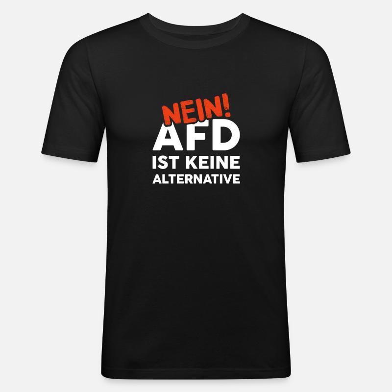 against AfD - Men's Slim Fit T-Shirt - black